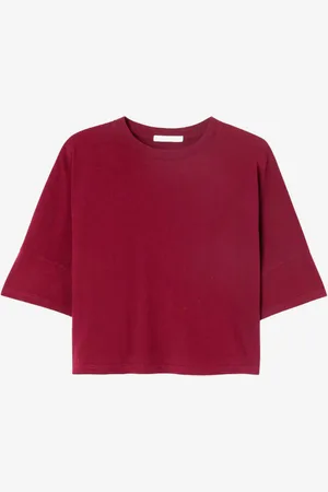 American Vintage T-shirt ampia cropped borgogna