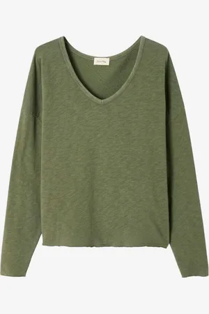 American Vintage T-shirt maniche lunghe Sonoma con scollo a V