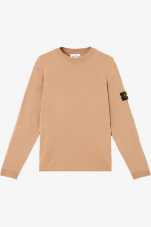 Stone Island Maglione girocollo beige maglia rasata