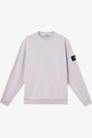 Stone Island Felpa girocollo malfilé effetto old glicine