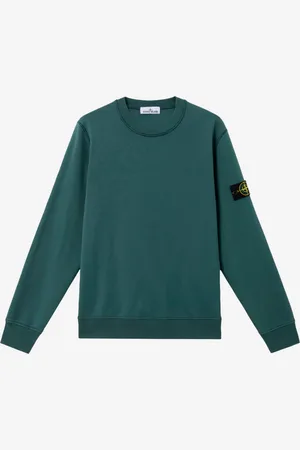 Stone Island Felpa girocollo in cotone con badge