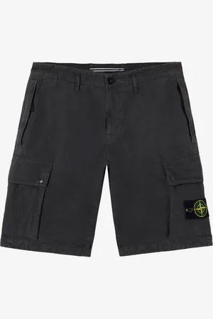 Stone Island Bermuda cargo antracite con tasche e badge