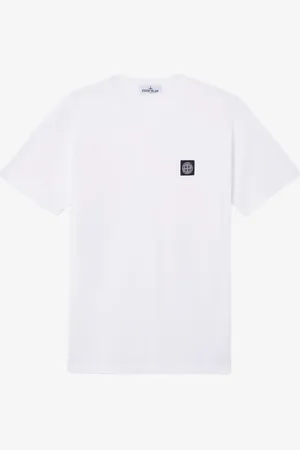 Stone Island T-shirt bianca in cotone slim fit