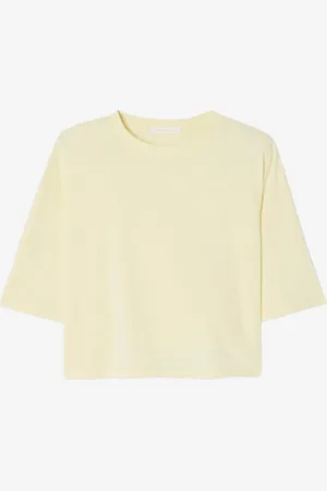 American Vintage T-shirt ampia cropped gialla