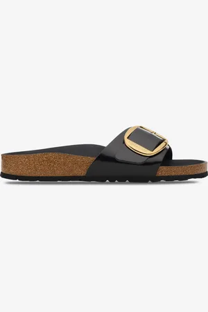 Birkenstock Madrid Big Buckle in pelle laccata nera