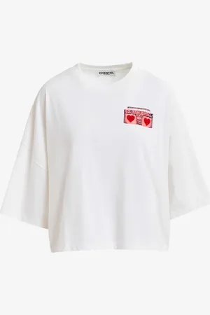 Essentiel Antwerp T-shirt oversize bianca Hadio con ricamo