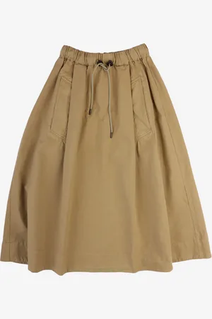 GIRLS OF DUST Gonna pleated in cotone e lino