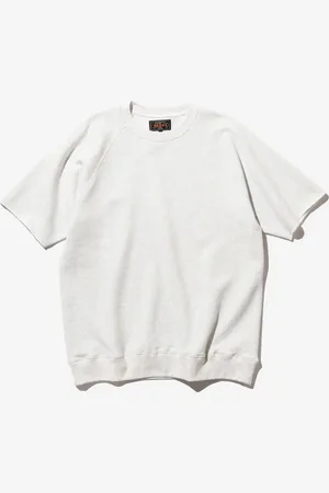 Beams T-shirt maniche corte felpata con taglio a vivo chiaro
