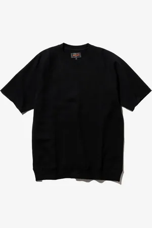 Beams T-shirt maniche corte felpata con taglio a vivo nera