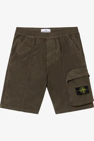 Stone Island Bermuda cargo nylon metal militare con badge Compass