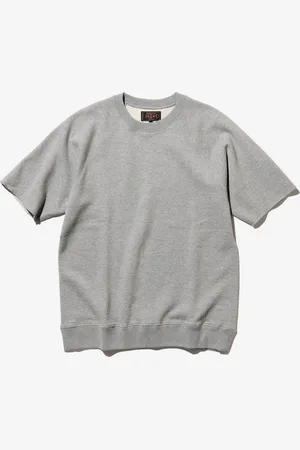 Beams T-shirt maniche corte felpata con taglio a vivo grigia