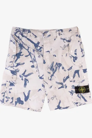 Stone Island Shorts cargo con stampa camo e badge Compass