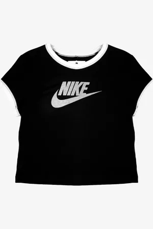 Nike T-shirt nera con logo e Swoosh