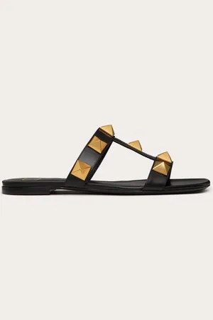 VALENTINO GARAVANI SANDALO SLIDE BASSO ROMAN STUD IN VITELLO Donna 35.5