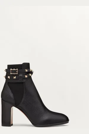 VALENTINO GARAVANI STIVALETTO ROCKSTUD IN VITELLO GRANATO 90MM Donna 34.5