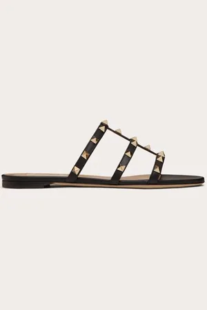 VALENTINO GARAVANI SANDALO SLIDER BASSO ROCKSTUD IN VITELLO Donna 34.5