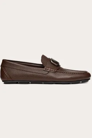 VALENTINO GARAVANI MOCASSINO DRIVER VLOGO SIGNATURE IN VITELLO GRANATO Uomo 39