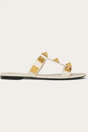 VALENTINO GARAVANI SANDALO SLIDE BASSO ROMAN STUD IN VITELLO Donna 35.5