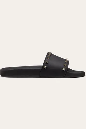 VALENTINO GARAVANI SANDALO SLIDER ROCKSTUD IN GOMMA Uomo 38
