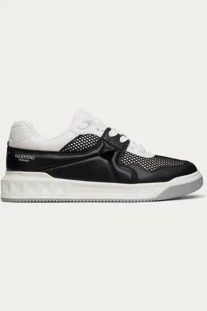 VALENTINO GARAVANI SNEAKER LOW TOP ONE STUD IN RETE E NAPPA Uomo 39.5