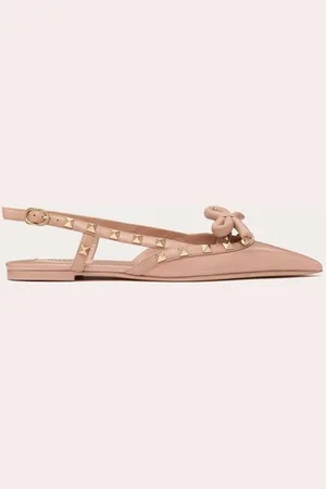 VALENTINO GARAVANI BALLERINA SLINGBACK ROCKSTUD BOW IN VERNICE Donna 35.5