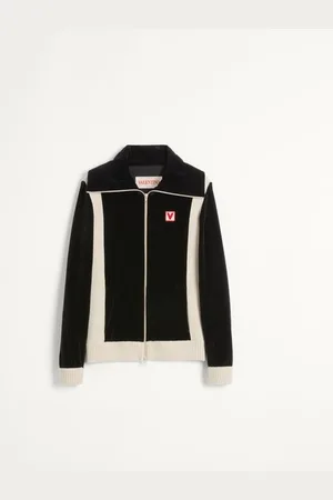 VALENTINO FELPA COLLO ALTO IN CINIGLIA CON ZIP E PATCH CHEZ Uomo L