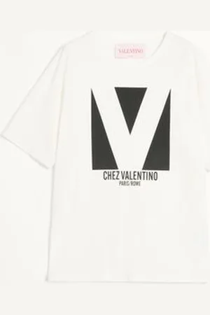 VALENTINO T-SHIRT IN JERSEY COTTON CON STAMPA CHEZ Donna L