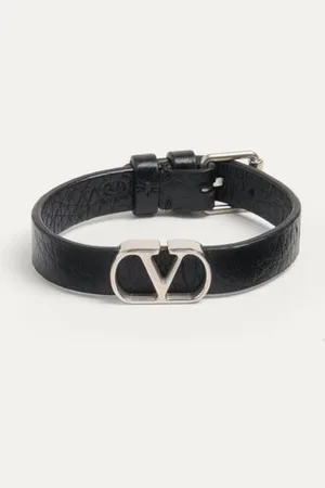 VALENTINO GARAVANI BRACCIALE VLOGO SIGNATURE IN VITELLO GRANATO Uomo UNI