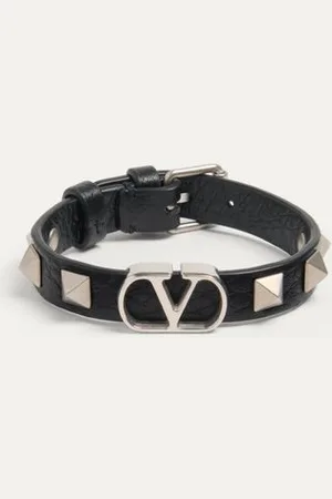 VALENTINO GARAVANI BRACCIALE VLOGO SIGNATURE IN VITELLO GRANATO Uomo UNI