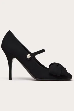 VALENTINO GARAVANI D??COLLET?? MARY-JANE GARAVANI BOWJANE IN TESSUTO CREPE 100MM Donna 35.5
