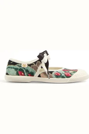 VALENTINO GARAVANI SNEAKER BALLERINA BAY BY BAY IN TESSUTO JACQUARD CON RICAMO FLOREALE Donna 35.5