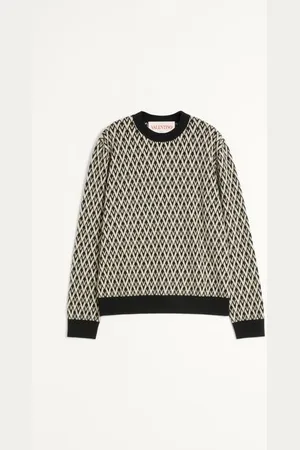 VALENTINO MAGLIONE GIROCOLLO IN LANA CON MOTIVO JACQUARD TOUTE LA V Uomo 3XL