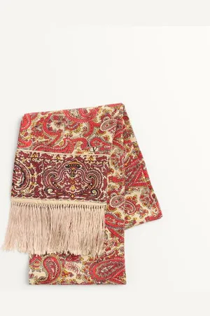 VALENTINO GARAVANI SCARF BANDEAUX VOYAGE IMAGINAIRE IN SETA CON FRANGE Uomo UNI