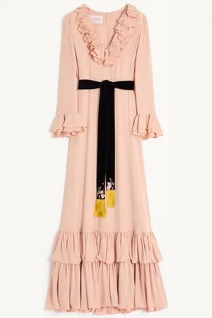 VALENTINO ABITO LUNGO IN GEORGETTE RICAMATO Donna 36