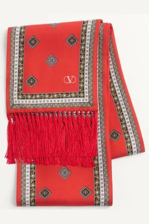 VALENTINO GARAVANI SCARF BANDEAUX CHAMBER IN SETA CON FRANGE Uomo UNI