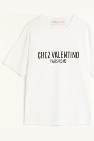 VALENTINO T-SHIRT IN JERSEY COTTON CON STAMPA CHEZ Donna L