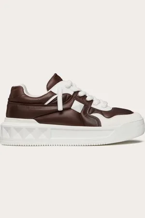 VALENTINO GARAVANI SNEAKER LOW-TOP ONE STUD XL IN VITELLO E NYLON SHINY Uomo 39