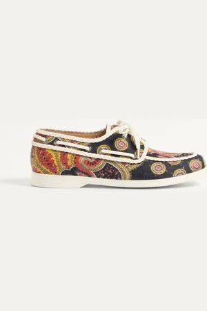 VALENTINO GARAVANI SCARPA DA BARCA PALM AVENUE IN TESSUTO DENIM VOYAGE IMAGINAIRE E NAPPA Uomo 39