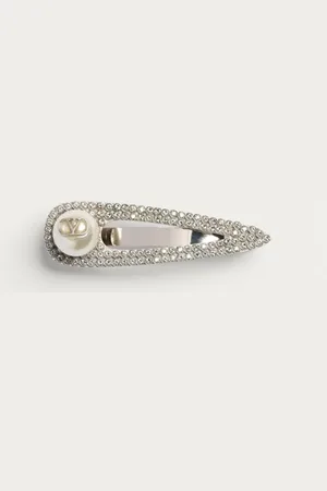 VALENTINO GARAVANI FERMACRAVATTA VLOGO SIGNATURE IN METALLO CON CRISTALLI E PERLA SWAROVSKI?? Uomo UNI