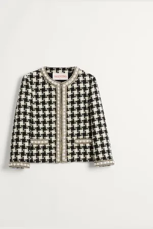 VALENTINO GIACCA RICAMATA IN DAMIER LIGHT TWEED Donna 36