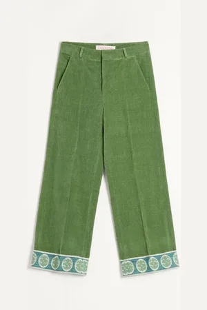 VALENTINO PANTALONE IN VELLUTO DI COTONE E LINO LAVATO CON FONDO IN JACQUARD Uomo 46