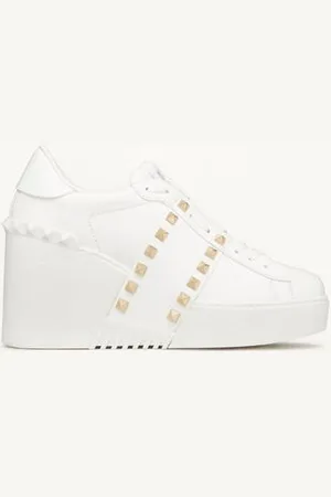 VALENTINO GARAVANI SNEAKER CON ZEPPA OPEN DISCO IN VITELLO 85MM Donna 34