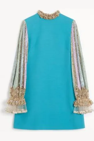 VALENTINO ABITO CORTO IN CREPE COUTURE RICAMATO Donna 36