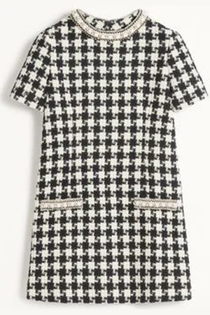 VALENTINO ABITO CORTO IN DAMIER LIGHT TWEED RICAMATO Donna 36
