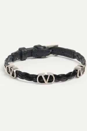VALENTINO GARAVANI BRACCIALE VLOGO SIGNATURE IN VITELLO INTRECCIATO Uomo UNI