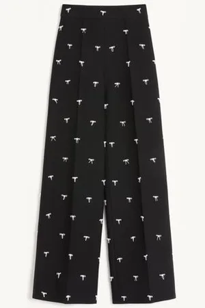 VALENTINO PANTALONI IN CREPE COUTURE RICAMATI Donna 36