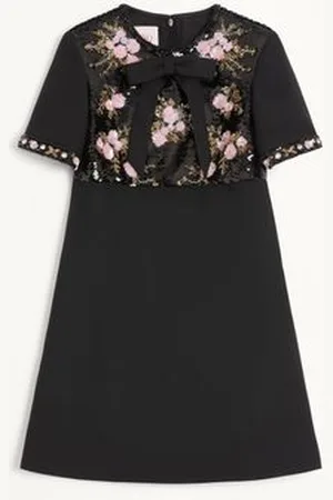 VALENTINO ABITO CORTO IN CREPE COUTURE RICAMATO Donna 36