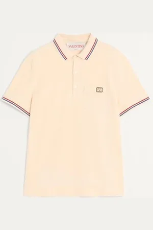 VALENTINO POLO IN PIQUET DI COTONE CON PATCH VLOGO Uomo 3XL