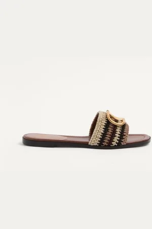 VALENTINO GARAVANI SANDALO SLIDE VLOGO SIGNATURE CON RICAMO CROCHET Donna 35.5
