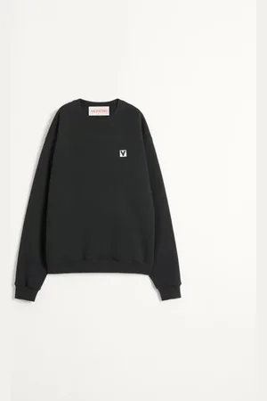 VALENTINO FELPA GIROCOLLO IN COTONE CON PATCH CHEZ Uomo L